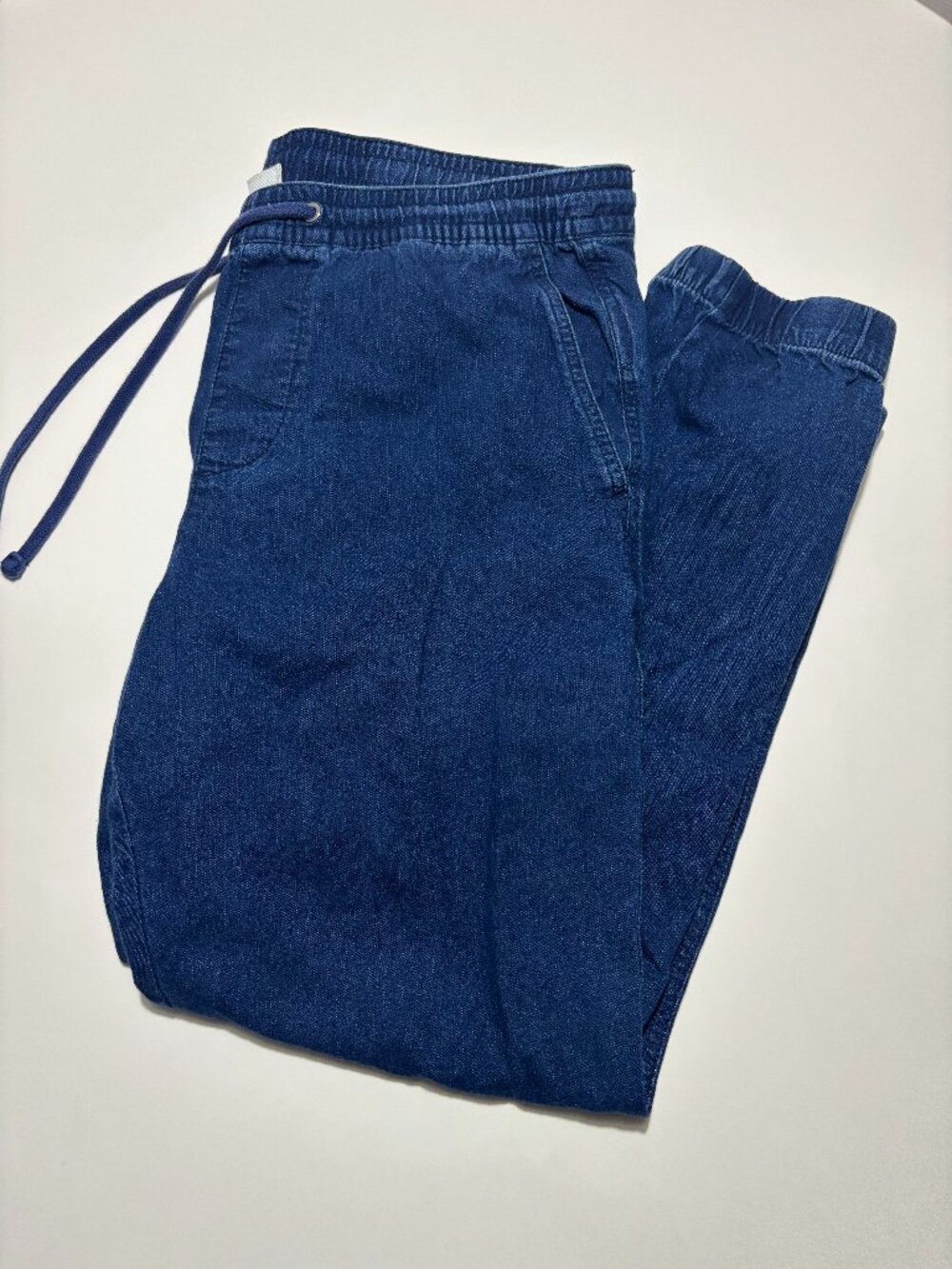 GAP Blue Denim Cotton Drawstring Joggers
